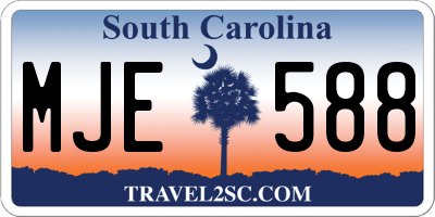 SC license plate MJE588