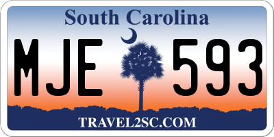 SC license plate MJE593