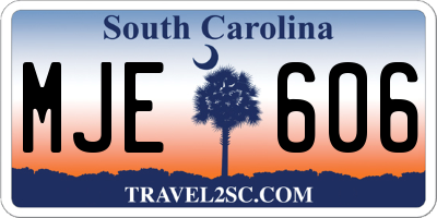 SC license plate MJE606