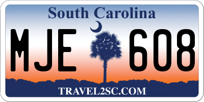 SC license plate MJE608