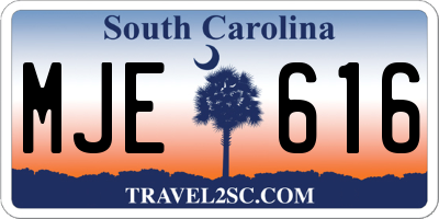 SC license plate MJE616