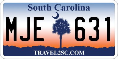 SC license plate MJE631