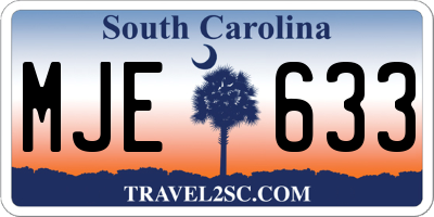SC license plate MJE633