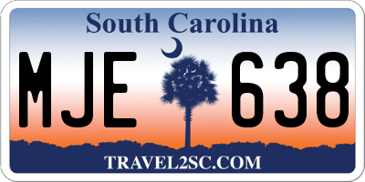 SC license plate MJE638