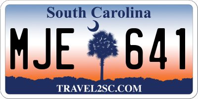 SC license plate MJE641