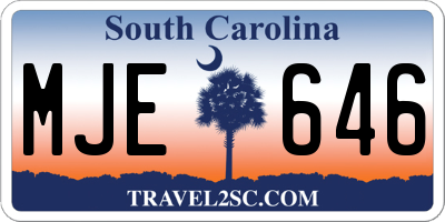 SC license plate MJE646