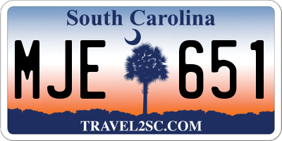 SC license plate MJE651