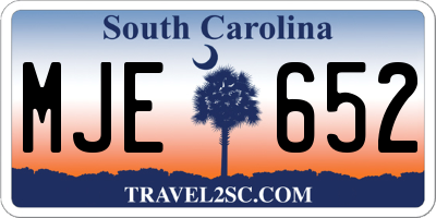 SC license plate MJE652