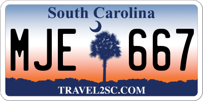 SC license plate MJE667