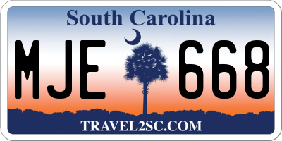 SC license plate MJE668