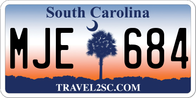 SC license plate MJE684
