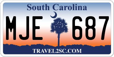 SC license plate MJE687