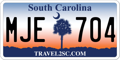 SC license plate MJE704