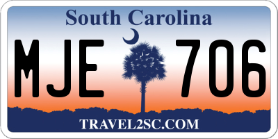 SC license plate MJE706
