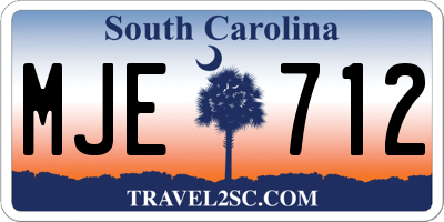 SC license plate MJE712