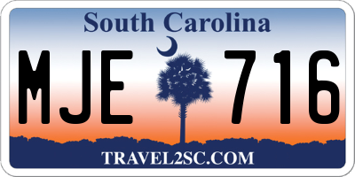 SC license plate MJE716