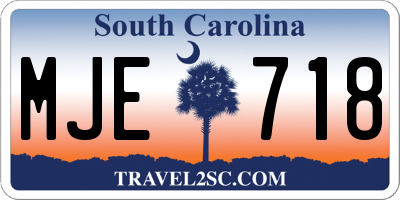 SC license plate MJE718