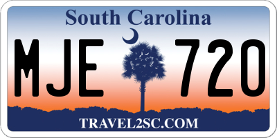 SC license plate MJE720