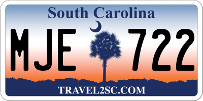 SC license plate MJE722