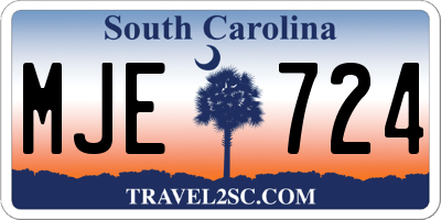 SC license plate MJE724