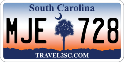 SC license plate MJE728