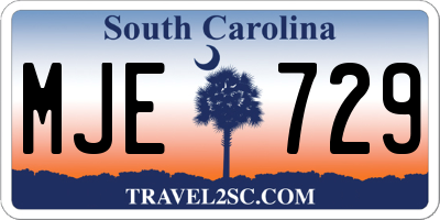 SC license plate MJE729