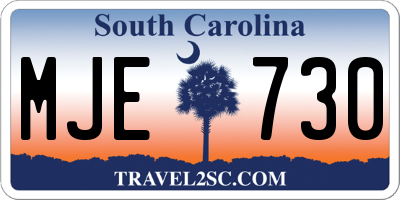 SC license plate MJE730
