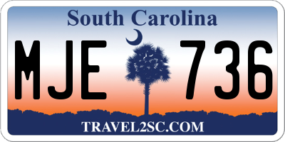 SC license plate MJE736