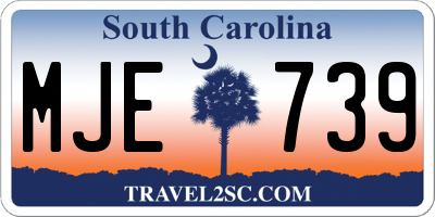SC license plate MJE739