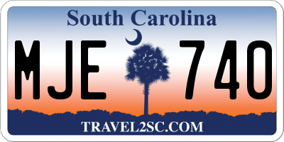 SC license plate MJE740