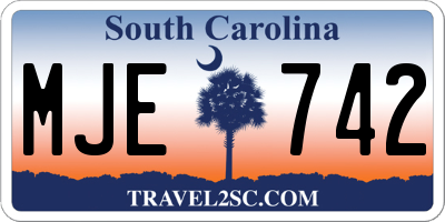 SC license plate MJE742
