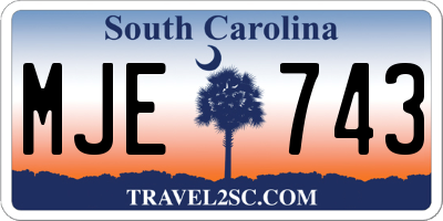 SC license plate MJE743