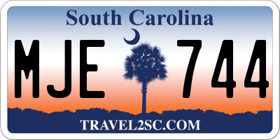 SC license plate MJE744