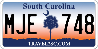 SC license plate MJE748