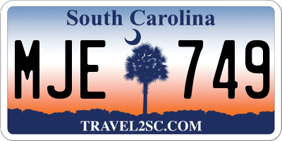 SC license plate MJE749