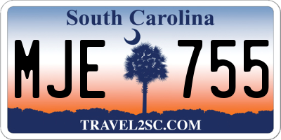 SC license plate MJE755