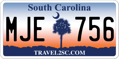 SC license plate MJE756