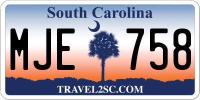 SC license plate MJE758