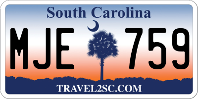 SC license plate MJE759