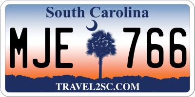 SC license plate MJE766