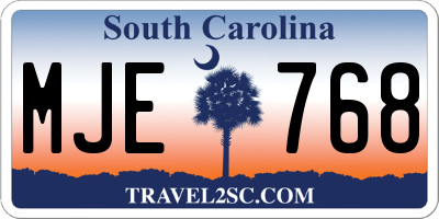SC license plate MJE768