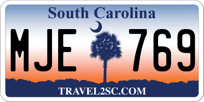 SC license plate MJE769