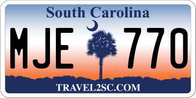 SC license plate MJE770