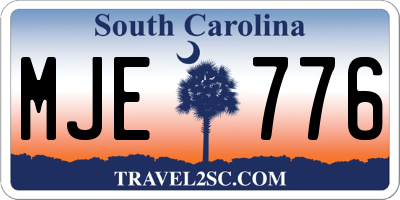 SC license plate MJE776
