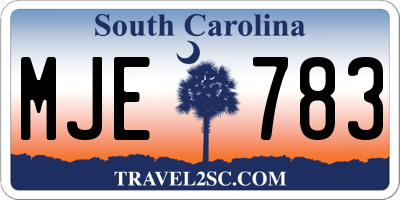 SC license plate MJE783