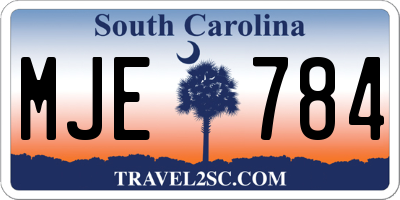 SC license plate MJE784