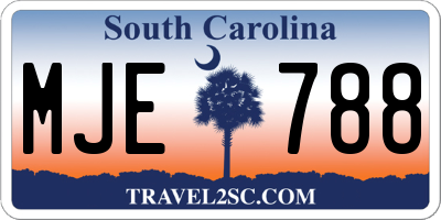 SC license plate MJE788