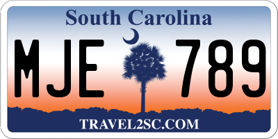 SC license plate MJE789