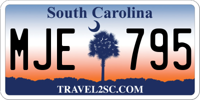 SC license plate MJE795