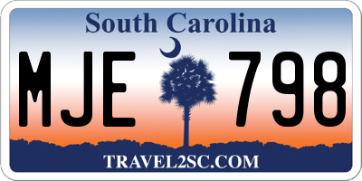 SC license plate MJE798